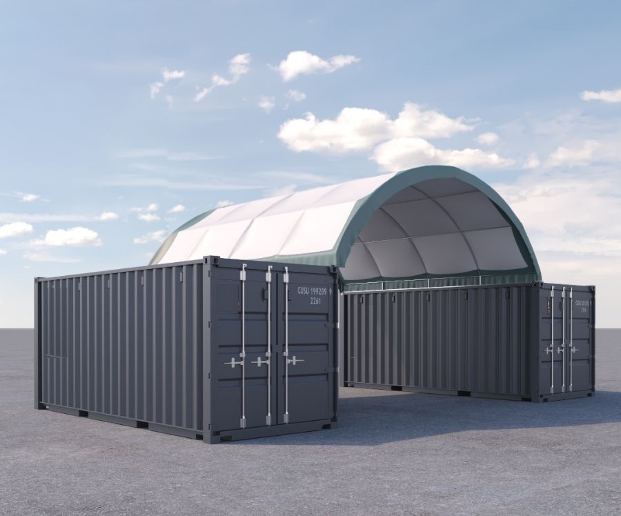 20&rsquo; x 20&rsquo; Fabric Container Shelter - Tupcan Pty Ltd
