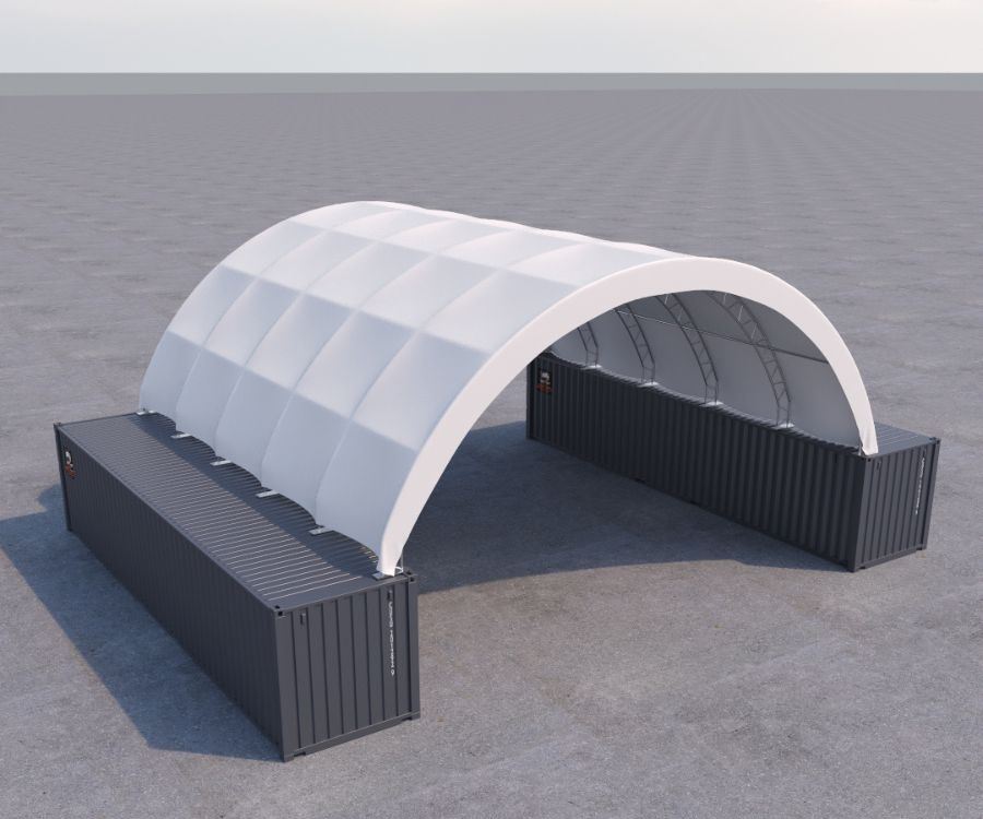 40&rsquo; x 40&rsquo; Fabric Container Shelter - Tupcan Pty Ltd