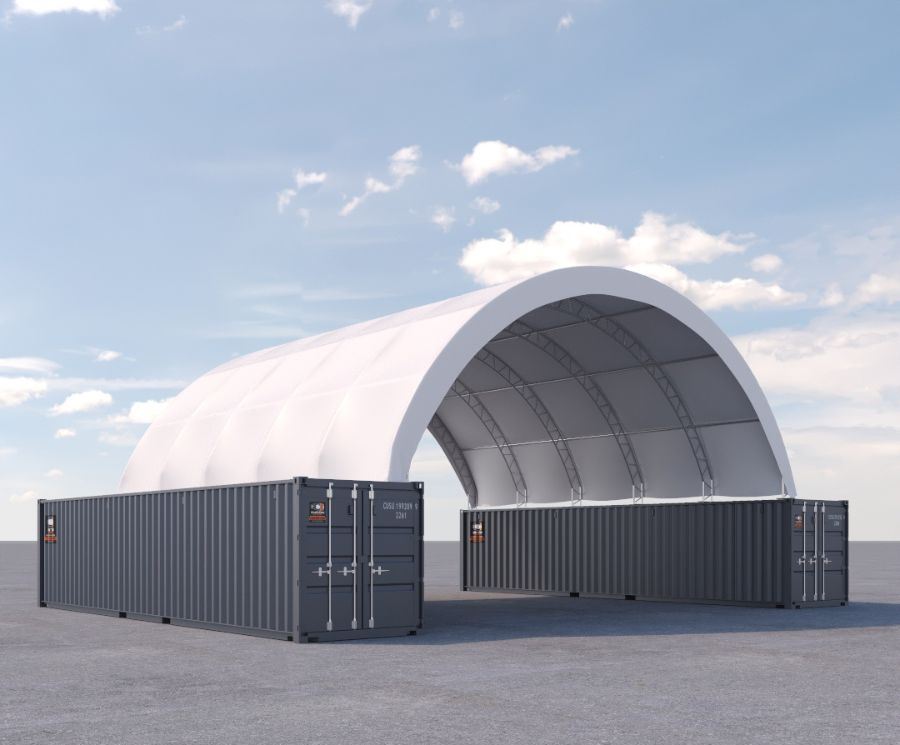 40&rsquo; x 40&rsquo; Fabric Container Shelter - Tupcan Pty Ltd