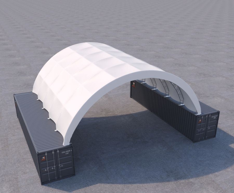 40&rsquo; x 40&rsquo; Fabric Container Shelter - Tupcan Pty Ltd
