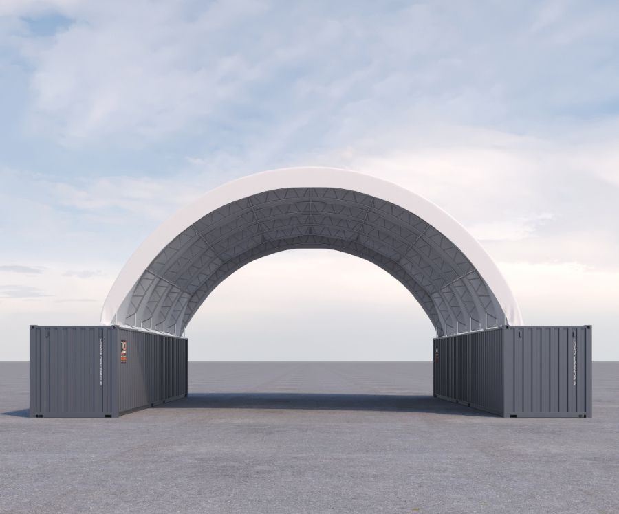40&rsquo; x 40&rsquo; Fabric Container Shelter - Tupcan Pty Ltd