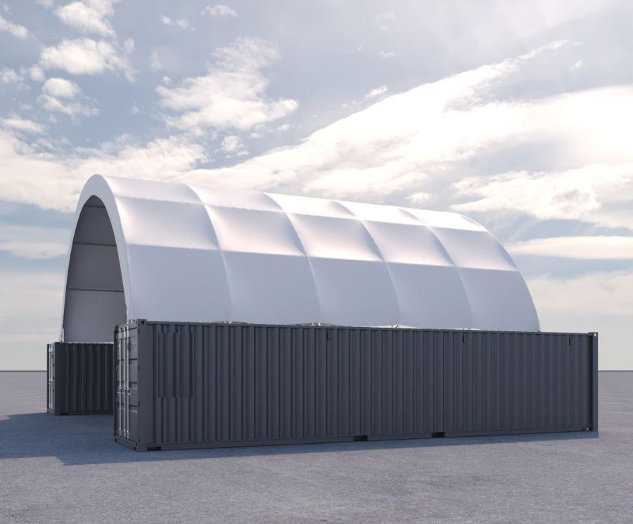 40&rsquo; x 40&rsquo; Fabric Container Shelter - Tupcan Pty Ltd