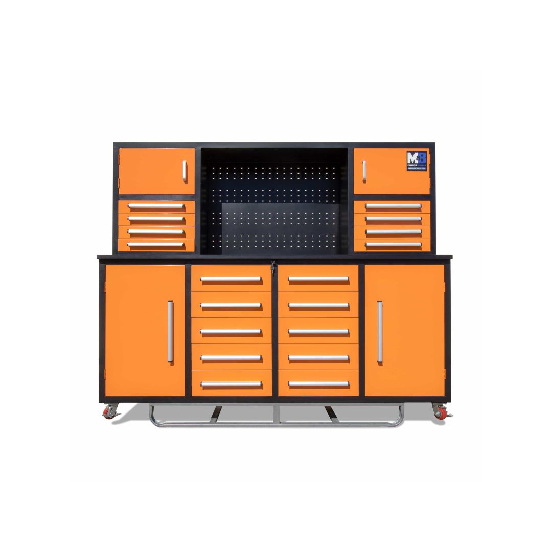 M&B | 7&rsquo; Workbench Cabinet with 18 Drawers - Tupcan Pty Ltd