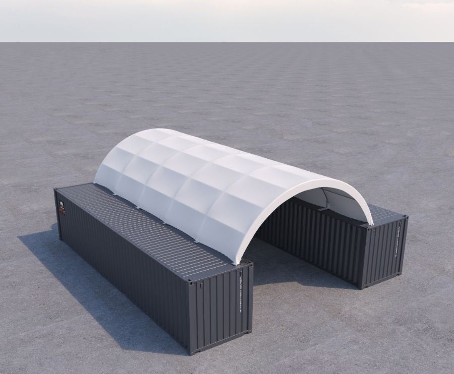 20&prime; x 40&prime; Fabric Container Shelter - Tupcan Pty Ltd